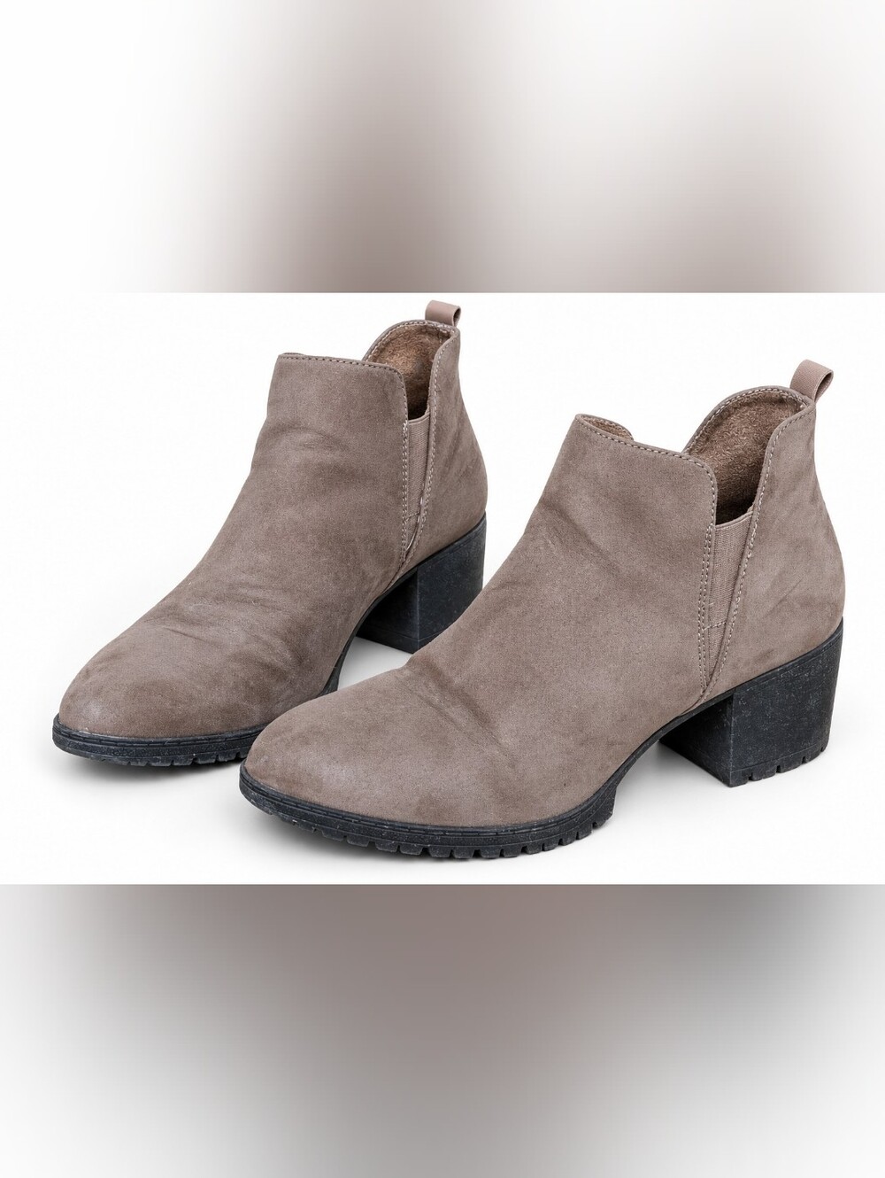 Dr. Scholl’s Women’s Size 8M Taupe Chelsea Ankle Boots Block Heel Booties